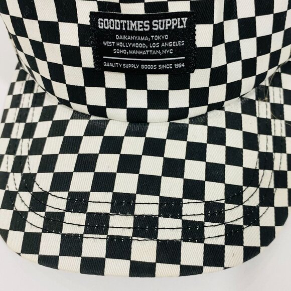 Checkered Black & White Snapback Hat By Goodtimes Supply - Picture 4 of 6